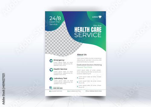 Creative healthcare and medical flyer or and book cover template.