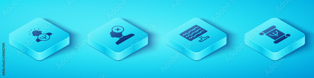Set Isometric Psychology, Solution problem in psychology, book and Encephalogram icon. Vector Set Isometric Psychology, Solution problem in psychology, book and Encephalogram icon. Vector
