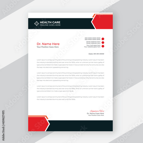 Professional creative and corporate medical letterhead template design for your business
