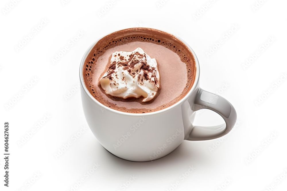 Close Up Cup of Chocolate on White Background. isolated