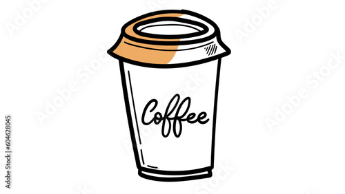 Coffee mug, coffee shop decorative element. isolated on white background ,Vector illustration EPS 10