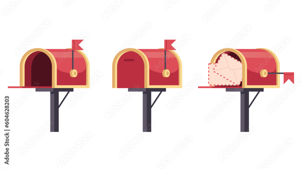 Mailbox box mail post letterbox service isolated concept. Vector graphic design illustration Mailbox box mail post letterbox service isolated concept. Vector graphic design illustration