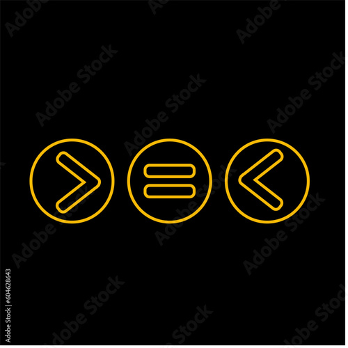 Less than greater icon vector logo design template