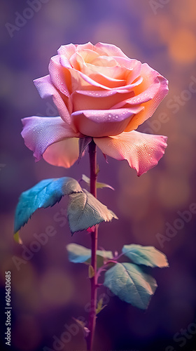 rose flower in dark background. beautiful floral background. Generative AI