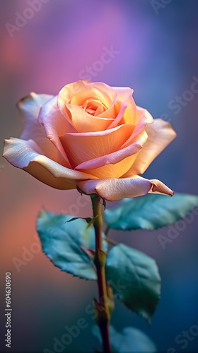 rose flower in dark background. beautiful floral background. Generative AI