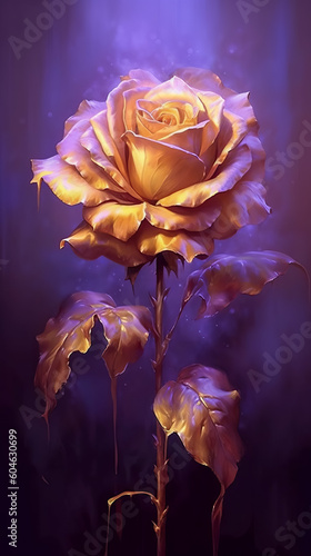 rose flower in dark background. beautiful floral background. Generative AI