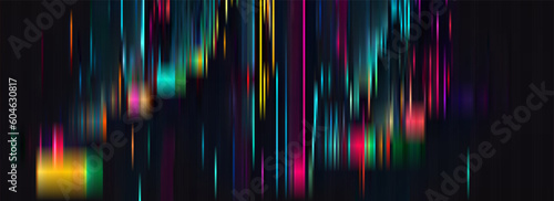 Trendy glitch pattern on dark background. Modern style vector. Abstract geometric elements
