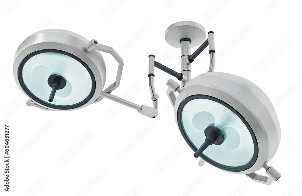 Operating lights on transparent background. 3D illustration Operating lights on transparent background. 3D illustration
