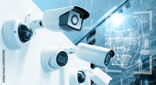 Slika na platnu Surveillance camera with face recognition system