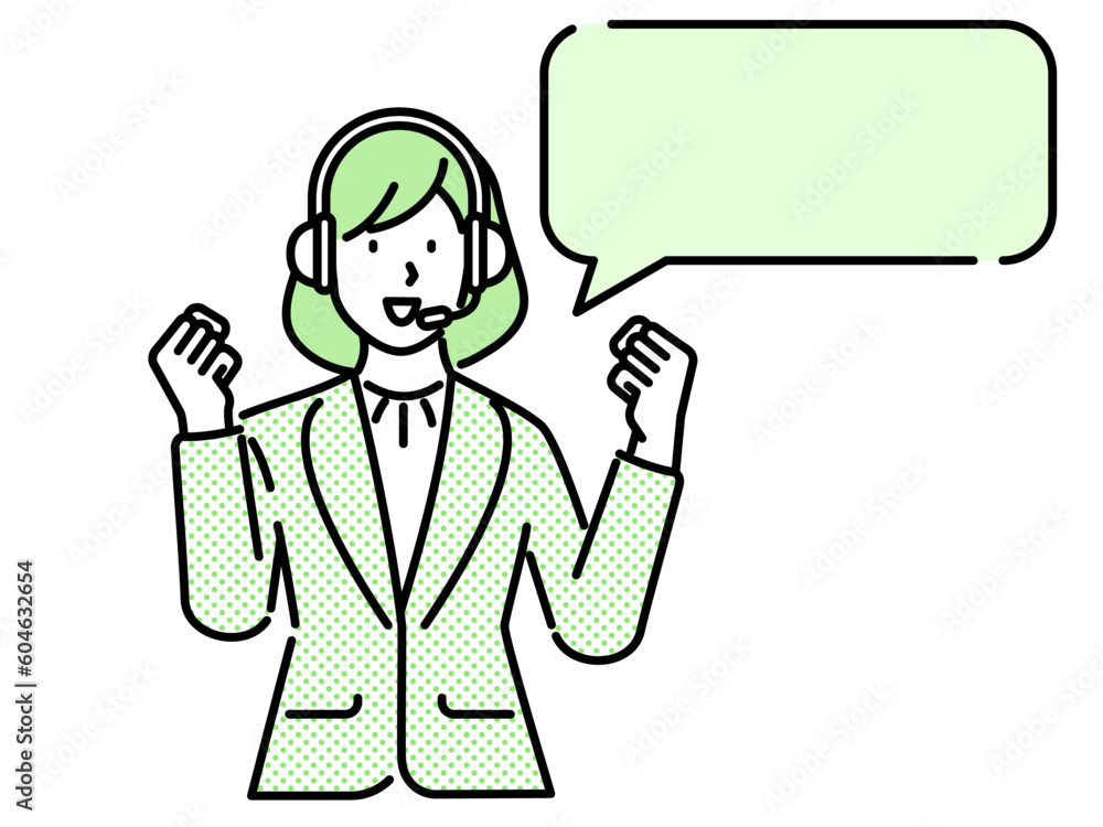 Woman in headset at customer help and support service. Online assistant, consultant in head set. Woman in headset at customer help and support service. Online assistant, consultant in head set.