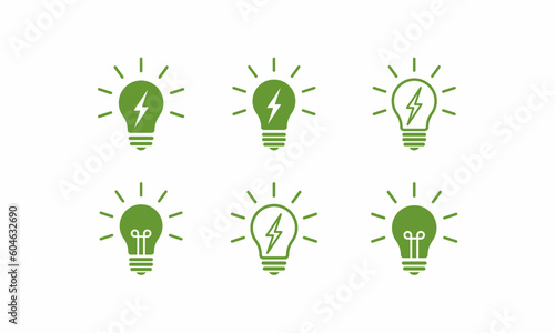 set of light bulb vector icon