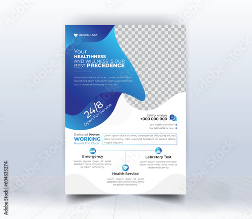 Eye catching  Flyer Template For Healthcare and Medical Service.