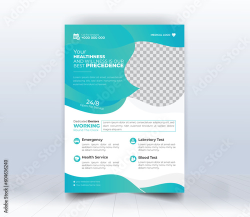 Corporate Flyer Template For Healthcare and Medical Service.
