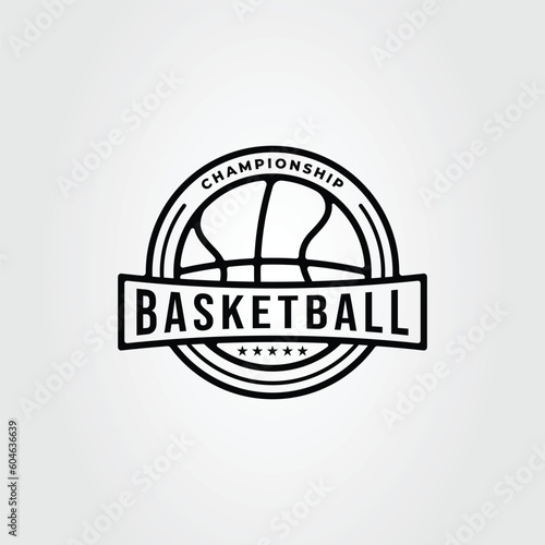 basket ball or basketball club logo vector illustration design