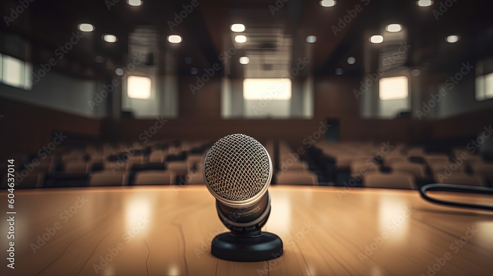 Microphone in Conference Seminar room depth of field Microphone in Conference Seminar room depth of field