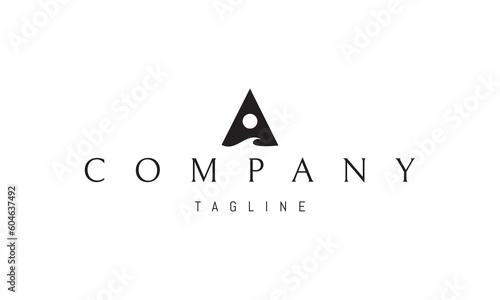 Vector logo on which an abstract image of the road leading to the sun.