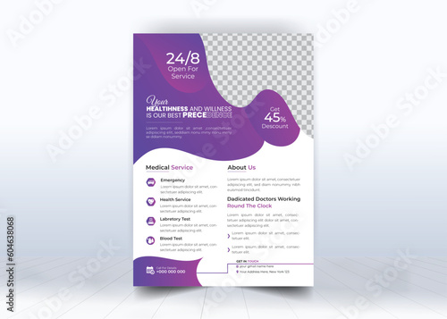 healthcare and medical flyer or and book cover template.
