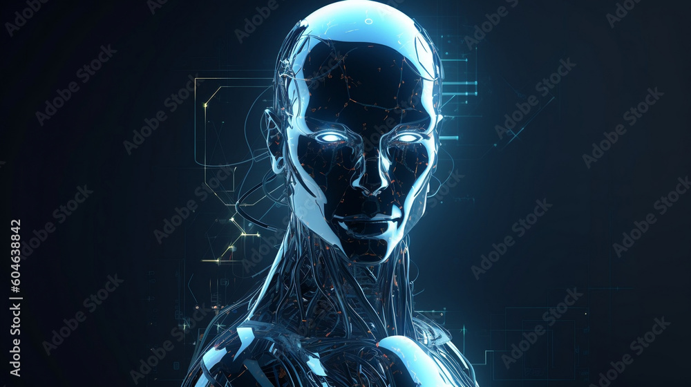 Futuristic AI Robot Illustration. Generative AI Futuristic AI Robot Illustration. Generative AI