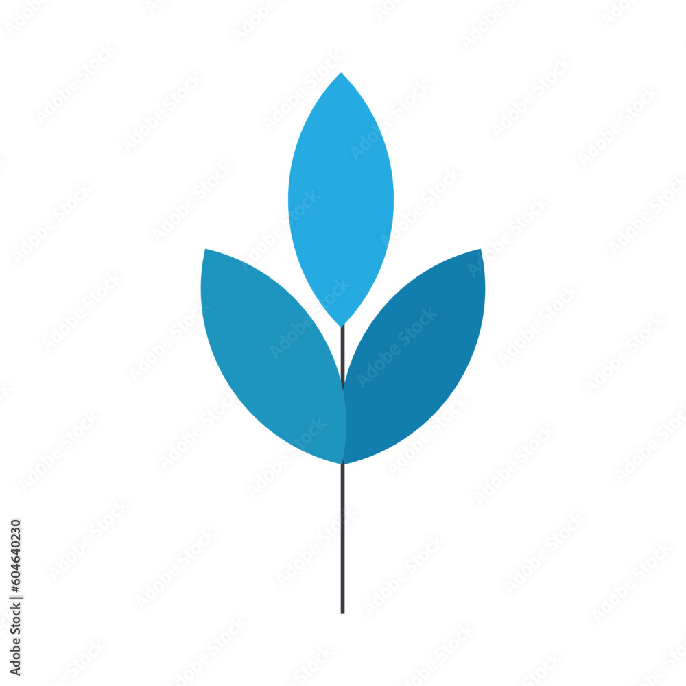 Twig, geometric plant. Vector flat illustration. Twig, geometric plant. Vector flat illustration.
