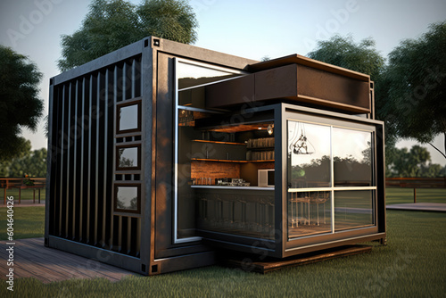 Container box house exterior designs of modern architecture