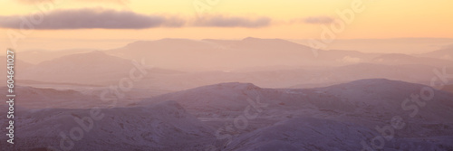 Panoramic Winter Sunrise from Glyder Fach, Eryri Snowdonia Mountain Landscape © Matt
