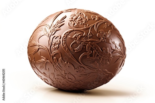 chocolate egg isolated on white background. Generated by AI.