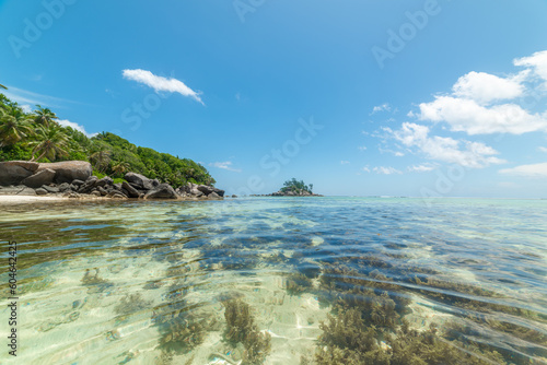 Clear water in Anse Royale beach