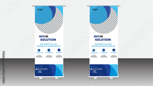 Medical services promotional email marketing newsletter template design. or health care UI template and hospital roll up banner design