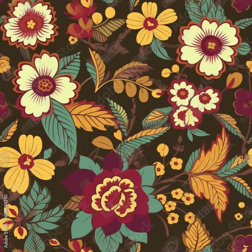 retro flower wallpaper texture: vintage whispers on seamless walls