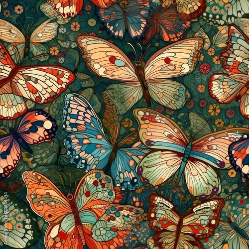 seamless pattern with butterfly