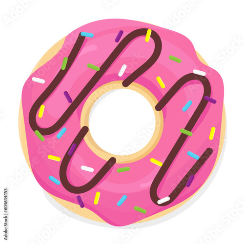 Pink Cute Donut Vectors, icons, clipart graphics.