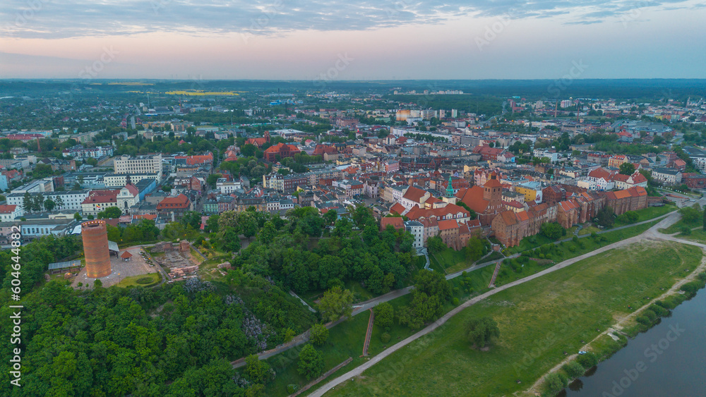 Aerial view of Klimek Tower, Grudziadz. Poland
