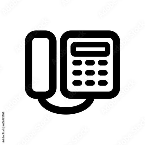 telephone icon, outline style, editable vector