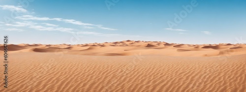 Sand dunes in desert landscape. Aerial view of the dunes.
Beautiful sand dunes in the Sahara desert. Generative AI