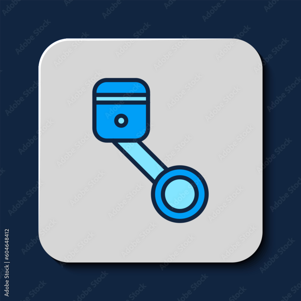 Filled outline Engine piston icon isolated on blue background. Car engine piston sign. Vector Filled outline Engine piston icon isolated on blue background. Car engine piston sign. Vector