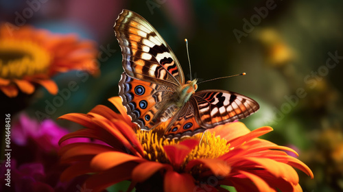 Éclat d'Été : Papillon sur un Champ de fleurs