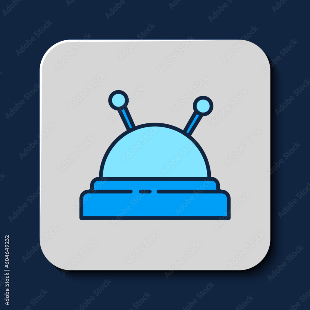 Filled outline Needle bed and needles icon isolated on blue background. Handmade and sewing theme. Vector Filled outline Needle bed and needles icon isolated on blue background. Handmade and sewing theme. Vector