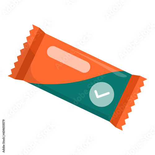 Wrapped protein bar snack isolated