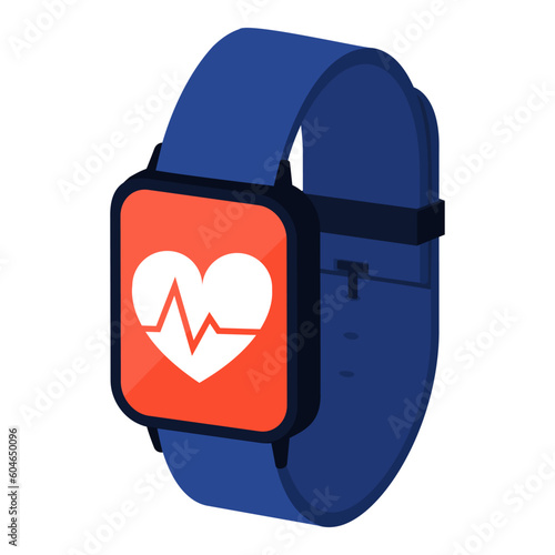 Smart watch and fitness tracker isolated