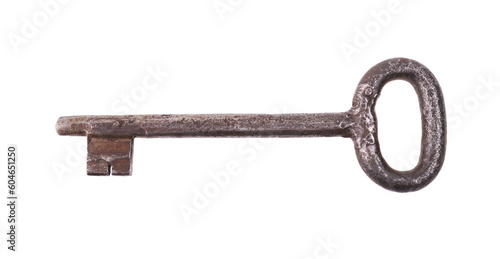 Old Key isolated on white background