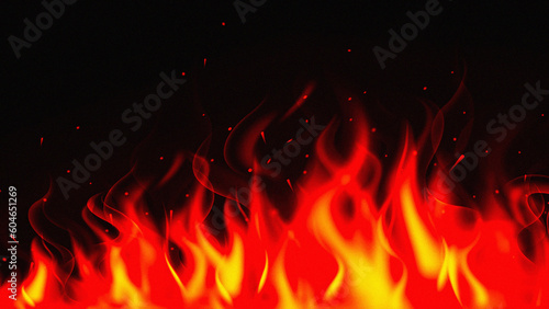 Cartoon Fire With Black Background
