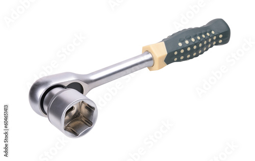 Socket wrench on white background. photo