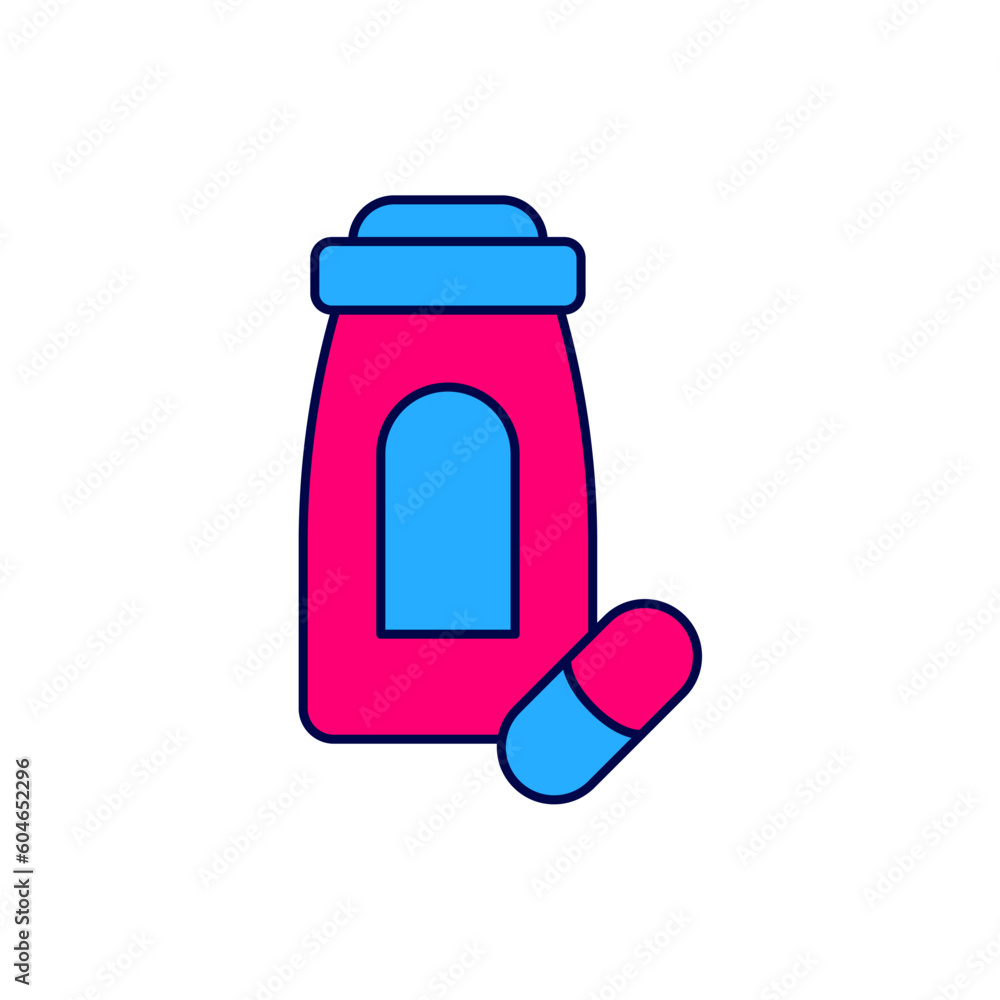 Filled outline Sedative pills icon isolated on white background. Vector Filled outline Sedative pills icon isolated on white background. Vector