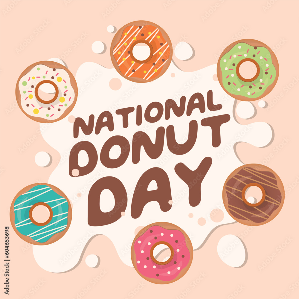 national donut day design template for celebration. donut vector design. donut illustration. flat donut illustration. national donut day design template for celebration. donut vector design. donut illustration. flat donut illustration.