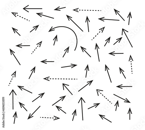 Arrow vector set, cursor, pointer, target, direction, arrow icon, symbol. Illustration On White Background