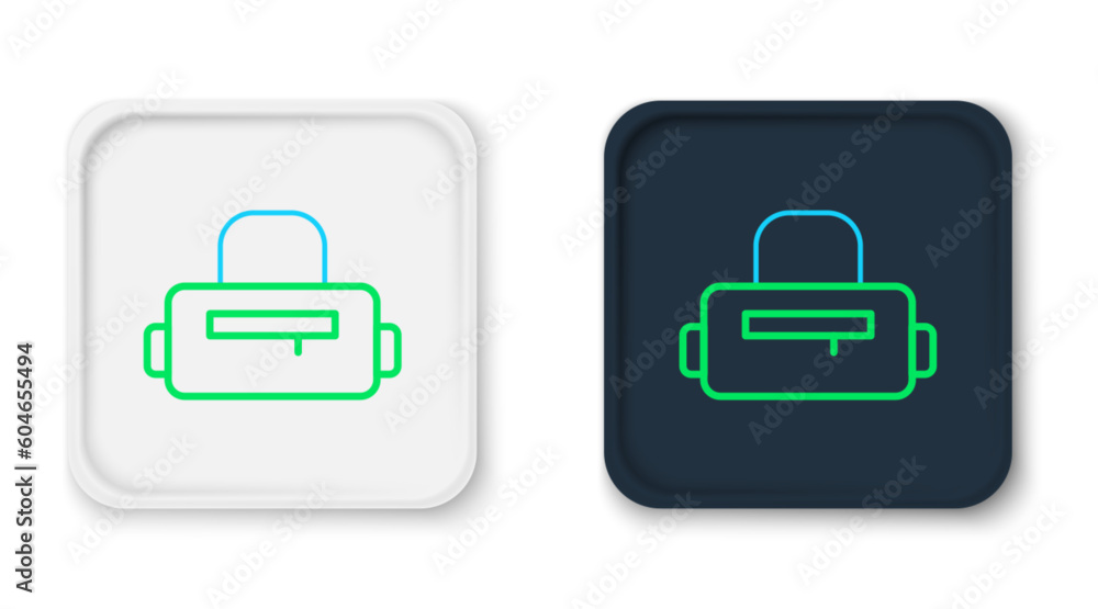 Line Sport bag icon isolated on white background. Colorful outline concept. Vector Line Sport bag icon isolated on white background. Colorful outline concept. Vector