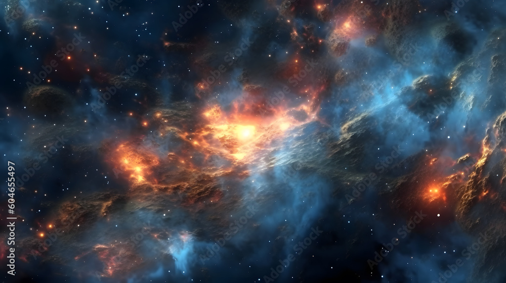 fascinating galaxy with gorgeaus endless cosmos landscapes with creations of nebulae and planets