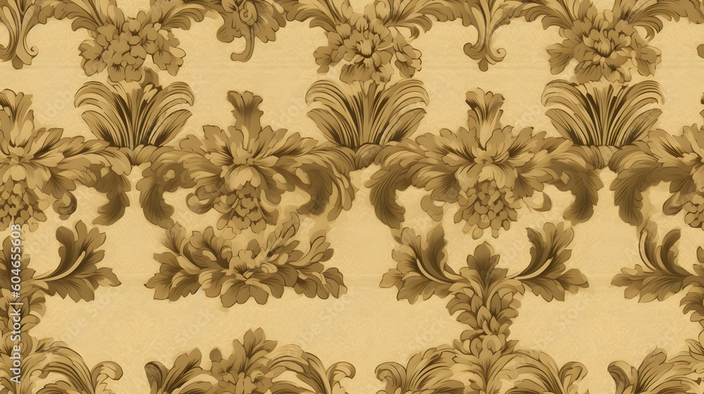 Fototapeta premium seamless victorian paper texture as wallpaper for business with golden leaves