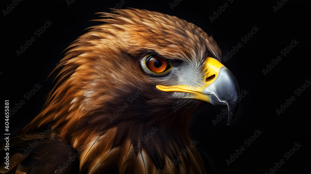 Animal Power - wonderful portrait of a golden eagle with dark background Animal Power - wonderful portrait of a golden eagle with dark background