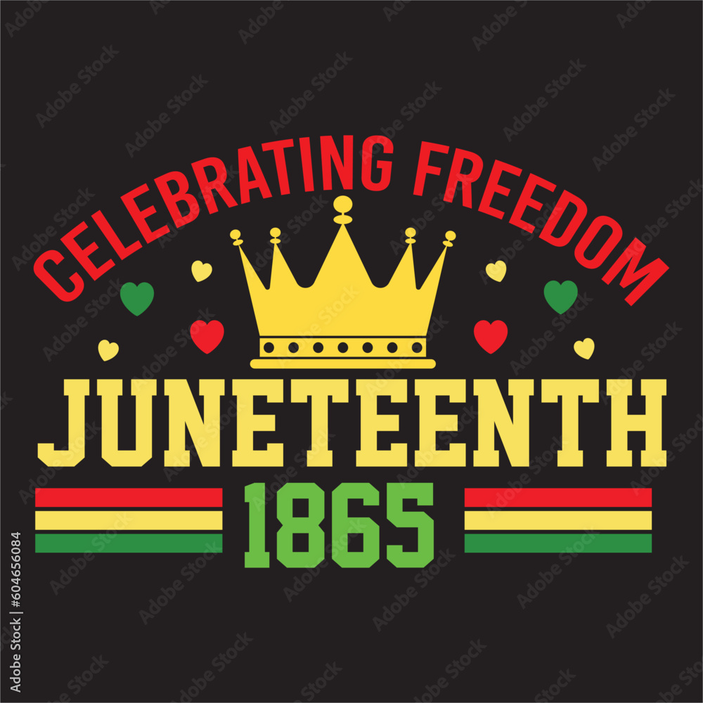 Naklejka premium Celebrating freedom juneteenth 1865 svg design